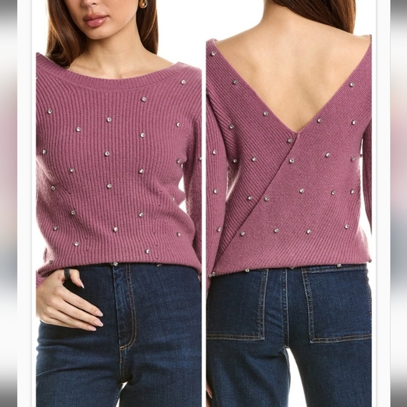 NWT ELIE TAHARI$495 Cashmere V-wrap Sweater